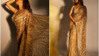 Mouni Roy Oozes Oomph in Rs 1 Lakh Gold Saree