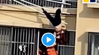 82-Year-Old Woman Dangles Upside Down After Falling Off 19th Floor Balcony, What Happens Next | Watch