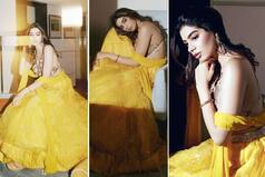 Khushi Kapoor Dazzles in a Sunshine Yellow Lehenga Worth Rs 79K