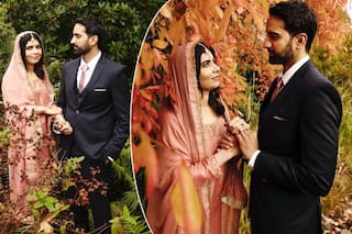 Malala Yousafzai is Stunning as a New Bride in a Traditional Soft Pink Suit