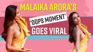 Malaika Arora OOPS MOMENT: Malaika Arora's Major Wardrobe Malfunction In A Thigh-High Slit Gown Goes Viral, Checkout Video