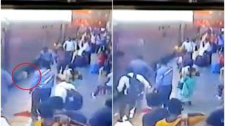 Alert Railway Employee Saves Passenger From Being Run Over by Moving Train | Watch