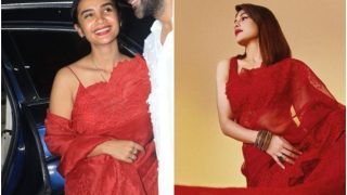 Patralekhaa or Jacqueline Fernandez: Who Wore This Red Rs 54,000 Organza Silk Saree Better?