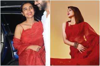 Patralekhaa or Jacqueline Fernandez: Who Wore This Red Rs 54,000 Organza Silk Saree Better?