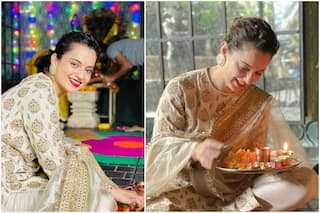 Kangana Drops Stunning Pictures From Her Diwali Celebrations at Office