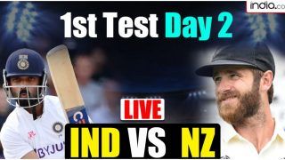 Highlights India vs New Zealand 1st Test: Young, Latham Put Kiwis in Driver's Seat At Stumps On Day 2