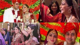 Shraddha Arya Turns Royal Bride in Deep Red-Gold Lehenga, See Wedding Photos And Videos of Husband Rahul Sharma Exchanging Garland