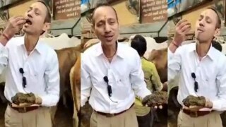 Doctor Eats Cow Dung on Camera & Claims It Purifies Our Body, Mind & Soul, Twitter Reacts | Watch
