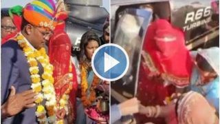 Viral Video: Rajasthan Family Brings Home Bride in Helicopter, Villagers Throng to See Her | Watch