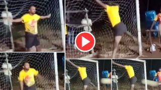 Viral Video: मैदान में खिलाड़ी ने ऐसे स्टाइल में रोका गोल, देख लिया तो पेट पकड़कर हंसेंगे | देखिए वीडियो