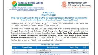 UGC NET Phase II Exam 2021: NTA Releases New Exam Dates on nta.nic.in | Check Fresh Schedule
