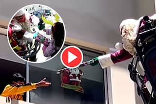 Santa Claus Ka Video: फायर बिग्रेड की गाड़ी पर सवार सांता क्लॉज ने बच्चों को बांटे गिफ्ट, खूब वायरल हो रहा वीडियो
