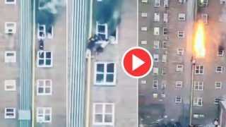 Viral Video: बिल्डिंग में लगी आग तो खिड़की से लटक गए दो लड़के, पोल के सहारे उतकर यूं बचाई जान- देखें वीडियो