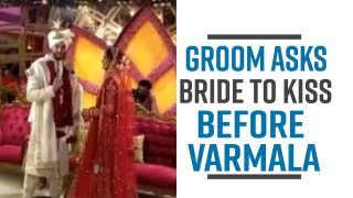Desi Groom and Bride: Groom ask Bride to Kiss Before Jaimala Ceremony | Viral Video