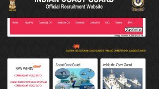 Indian Coast Guard Recruitment 2021: Admit Card For Assistant Commandant Post to Release on Dec 28 on joinindiancoastguard.gov.in