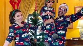 Soha Ali Khan-Kunal Kemmu Look Cutest In Goofy Outfits As They Celebrate Christmas With Daughter Inaaya