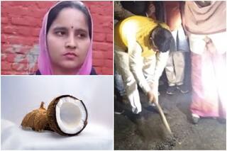 Oops! Brand-New Road Cracks Open After BJP MLA Slams Coconut During Inauguration | Watch