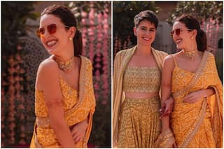 Isabelle Kaif Shares Unseen Pics From Katrina Kaif's Haldi, Looks Radiant in Yellow Bandhani Saree Worth Rs 47K