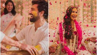 Katrina Kaif And Vicky Kaushal Look Happily in Love As They Celebrate Haldi Ceremony Dressed in Sabyasachi - See Pics