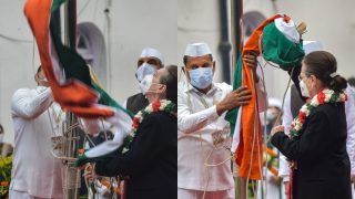 WATCH: Congress Flag Falls Off While Being Hoisted by Sonia Gandhi on Party's 137th Foundation Day