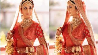 Katrina Kaif Dresses in Sabyasachi's Classic Red Bridal Lehenga And Pays Homage to Vicky Kaushal's Punjabi Roots