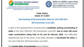 CSIR UGC NET June 2021: NTA Releases New Exam Dates on nta.ac.in | Check Fresh Schedule