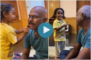 Viral Video: Little Girl Puts Lipstick on Her IPS Dad, Netizens Shower Love | Watch