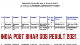 India Post Bihar GDS Result 2021 Out on appost.in | Here's How to Download