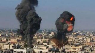 रॉकेट हमले के बाद इजराइल के विमानों ने गाजा में विद्रोहियों के ठिकानों पर किया हमला