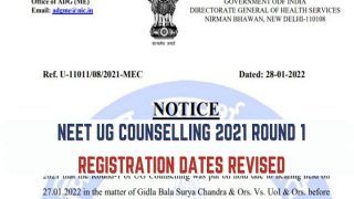 NEET UG Counselling 2021: MCC Issues Revised Schedule on mcc.nic.in; Check New Dates Here