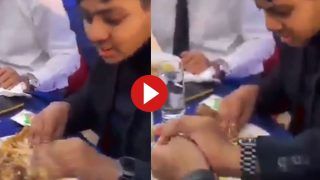 Viral Video: सामने रखा था लजीज भोजन तभी गलती कर बैठा शख्स, फिर जो हुआ पेट पकड़कर हंसेंगे | देखें वीडियो