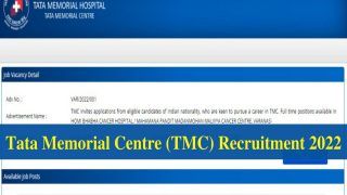 TMC Recruitment 2022: Apply For 13 Faculty Posts on tmc.gov.in | Check Vacancy, Eligibility Here