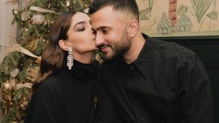 Sonam Kapoor Plants A Kiss On Husband Anand Ahuja’s Cheek as She Shares a Glimpse of Their Romantic New Year's Eve