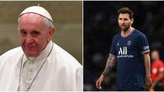 Pope Francis Gifts PSG Star Lionel Messi Signed Shirt of Athletica Vaticana