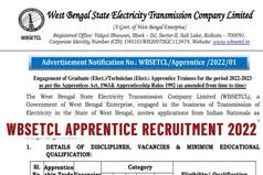 WBSETCL Recruitment 2022: Registration For 19 Apprentice Posts Begins at wbsetcl.in| Details Inside