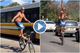 Man Pulls Off Cool Bicycle Stunt in Middle of The Road, Leaves Internet Amazed | Watch