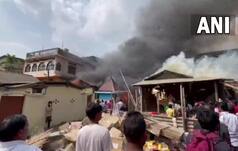 Massive Fire Erupts in Assam's Bokajan Market, Thick Plumes of Smoke Seen Rising | PHOTOS