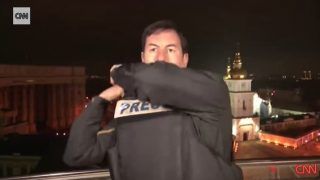 Video: CNN Reporter in Ukraine Capital Pauses Live Broadcast to Put on Protective Gear After Hearing Blasts | WATCH