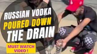 Russia-Ukraine War: Tipplers Pour Russian Vodka Down The Drain - Viral Video