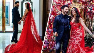 Shibani Dandekar-Akhtar Combines Traditional And Contemporary With Her Red-Nude Bridal Gown, And Oh That Veil! - See Pics