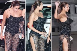 Malaika Arora Steals the Spotlight in a Sheer Embellished Dress, Flaunts Her Toned Legs at Farhan- Shibani's Wedding Bash