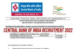 Central Bank of India Recruitment 2022: Apply For 19 Posts at centralbankofindia.co.in | Check Eligibility Here