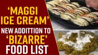 Viral Video: A Man Makes Ice Cream Rolls Adding Maggie, Netizens Troll It Badly; Must Watch