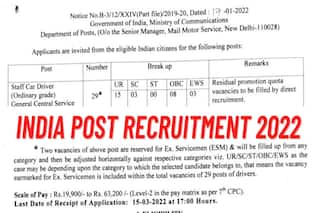 India Post Recruitment 2022: Vacancies Notified For Staff Car Driver Posts; Apply at indiapost.gov.in