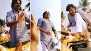 Pawan Kalyan Slips And Falls as Fan Tries to Hug Him- Watch Viral Video