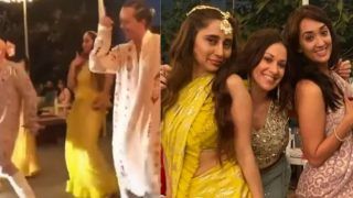 Farhan Akhtar-Shibani Dandekar Mehendi: Bridesmaid Anusha Dandekar And Rhea Chakraborty Groove to The Beats of  'Mehendi Laga Ke Rakhna'