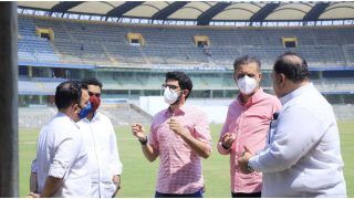 Aaditya Thackeray Visits Wankhede Stadium To Review IPL Preparations