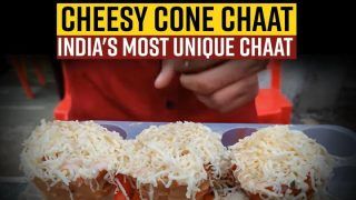 Viral Food Video: A Man From Surat Makes Cheesy Cone Chaat - Must Watch