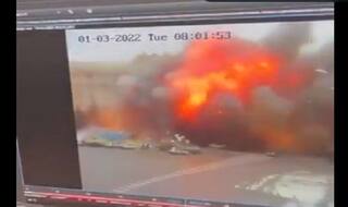 Government Building Goes up in Flames After Russian Missile Strikes In Ukraine's Kharkiv | Watch