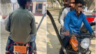 'Bol Dena Pal Sahab Aaye The': Bizarre Bike Number Plate Lands 3 UP Youths in Trouble, Pics Go Viral
